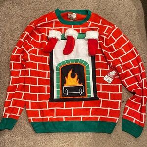 Men’s Ugly Festive Fireplace Sweater